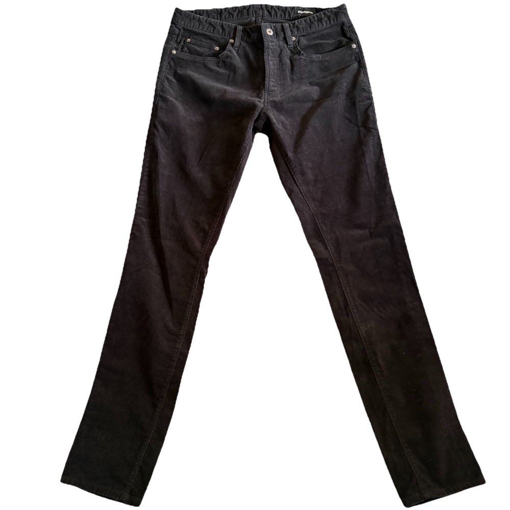 Bonobos Tailored Corduroy Pants Men 32x34 Black Medium Wale Straight Leg Stretch